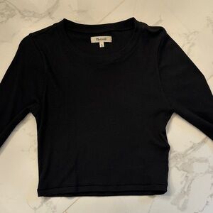 Madewell Charcoal Ribbed Knit Top